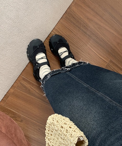 c.u.l(シーユーエル)の「クロスコード バレエ メリージェーン スニーカー culs149(スニーカー・レディース・ブラック・37/36/38/39)」の7枚目の写真