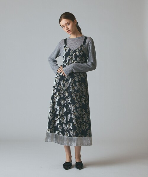 GRACE CLASS　グレースクラス　ラメ刺繍チュールワンピース　38 グレースコンチネンタルGRACE CONTINENTALラメ刺繍チュール