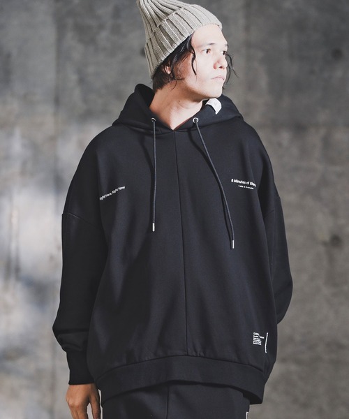 GLIMCLAP（グリムクラップ）の「mpa3941-Point Graphic Sweat Hoodie スウェットパーカー(192-057-gla-cf)（パーカー・メンズ・ブラック/オフホワイト/ミックスグレー・S/M/L）」の3枚目の写真