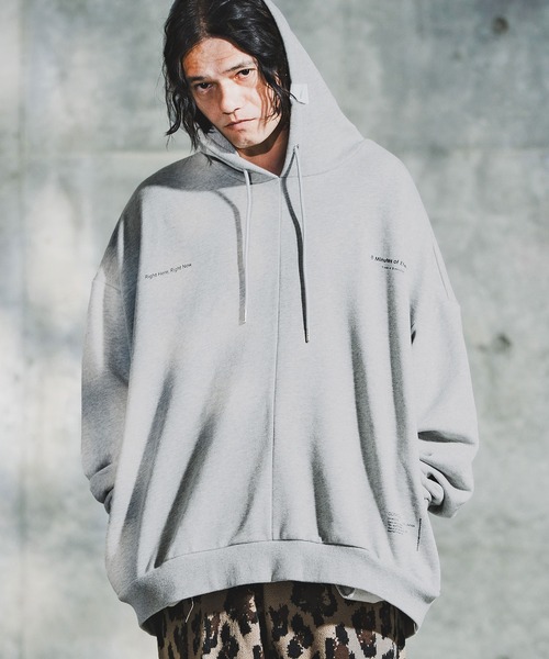 GLIMCLAP（グリムクラップ）の「mpa3941-Point Graphic Sweat Hoodie スウェットパーカー(192-057-gla-cf)（パーカー・メンズ・ブラック/オフホワイト/ミックスグレー・S/M/L）」の5枚目の写真