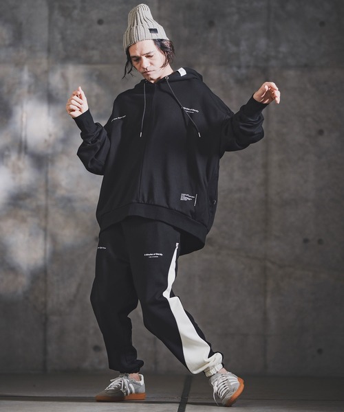 GLIMCLAP（グリムクラップ）の「mpa3941-Point Graphic Sweat Hoodie スウェットパーカー(192-057-gla-cf)（パーカー・メンズ・ブラック/オフホワイト/ミックスグレー・S/M/L）」の13枚目の写真