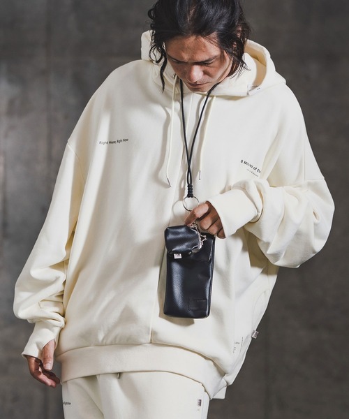 GLIMCLAP（グリムクラップ）の「mpa3941-Point Graphic Sweat Hoodie スウェットパーカー(192-057-gla-cf)（パーカー・メンズ・ブラック/オフホワイト/ミックスグレー・S/M/L）」の15枚目の写真