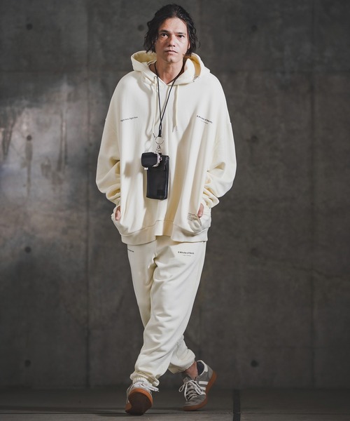 GLIMCLAP（グリムクラップ）の「mpa3941-Point Graphic Sweat Hoodie スウェットパーカー(192-057-gla-cf)（パーカー・メンズ・ブラック/オフホワイト/ミックスグレー・S/M/L）」の16枚目の写真