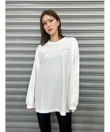 ☆STONE  ホワイト 長袖カットソー セール】 ロングスリーブTシャツ＜レーサーグラフィック