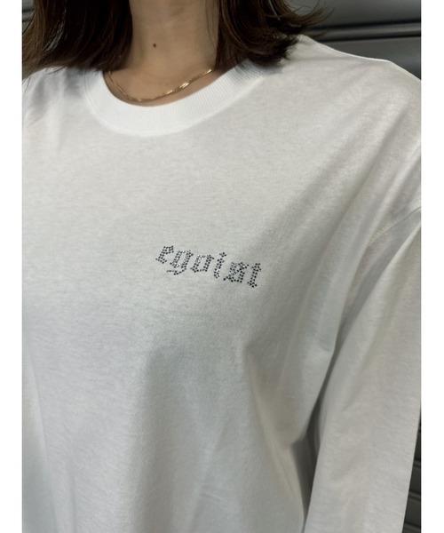 EGOIST(エゴイスト)の「ラインストーンロゴユニセックスロンT(Tシャツ/カットソー・レディース・ホワイト/ブラック・FREE)」の21枚目の写真