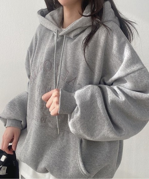 SHEPP(シープ)の「フロント刺繍 ルーズフーディー(パーカー・レディース・ブルー/グレー/ブラック/アイボリー・M/L)」の19枚目の写真