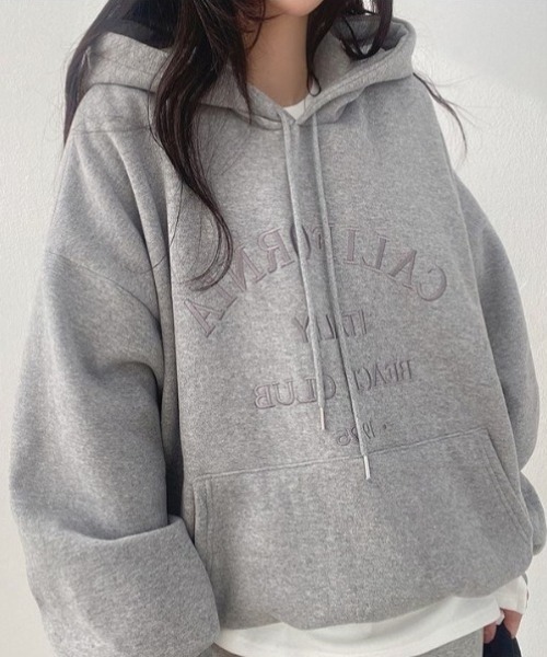 SHEPP(シープ)の「フロント刺繍 ルーズフーディー(パーカー・レディース・ブルー/グレー/ブラック/アイボリー・M/L)」の18枚目の写真