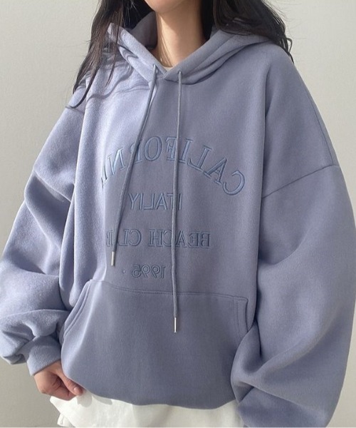 SHEPP(シープ)の「フロント刺繍 ルーズフーディー(パーカー・レディース・ブルー/グレー/ブラック/アイボリー・M/L)」の16枚目の写真