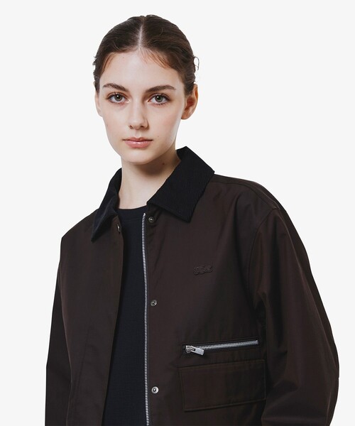 コーデュロイカラーショート丈 ジップアップブルゾン（ブルゾン