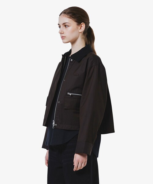 LACOSTE（ラコステ）の「コーデュロイカラーショート丈 ジップアップブルゾン（ブルゾン・レディース・ネイビー/ダークブラウン・34/36/38/40）」の6枚目の写真