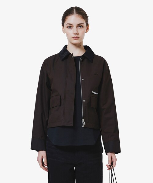 LACOSTE（ラコステ）の「コーデュロイカラーショート丈 ジップアップブルゾン（ブルゾン・レディース・ネイビー/ダークブラウン・34/36/38/40）」の7枚目の写真