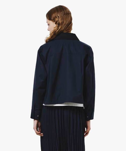 コーデュロイカラーショート丈 ジップアップブルゾン（ブルゾン