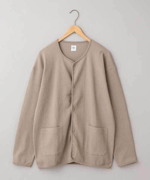 coen（コーエン）の「コンフォートワッフルカーディガン（カーディガン/ボレロ・メンズ・ナチュラル/ダークグレー・XL/L/M/S）」の2枚目の写真