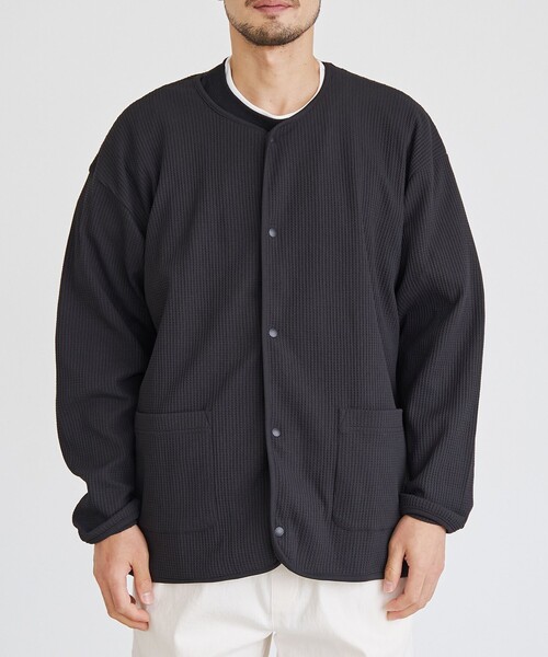 coen（コーエン）の「コンフォートワッフルカーディガン（カーディガン/ボレロ・メンズ・ナチュラル/ダークグレー・XL/L/M/S）」の9枚目の写真