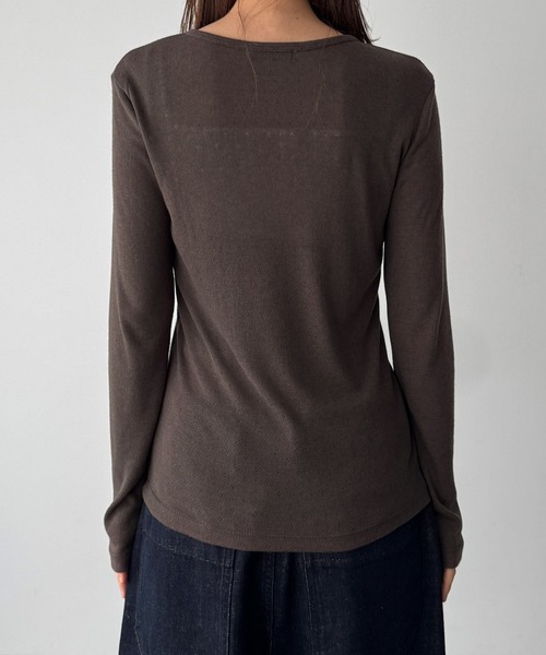 CANAL JEAN(キャナルジーン)の「El mar アイレットヘンリーロンT(Tシャツ/カットソー・レディース・ブラック/ブラウン/グレー・ONE SIZE)」の14枚目の写真