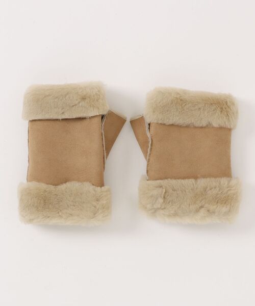 GALA GLOVES(ガラ グローブ)の「【GALA GLOVES/ガーラグローブ】シープスキン フィンガーレスグローブ 手袋 スエード イタリア製(手袋・レディース・ブラック/ベージュ・7/8/7.5)」の9枚目の写真