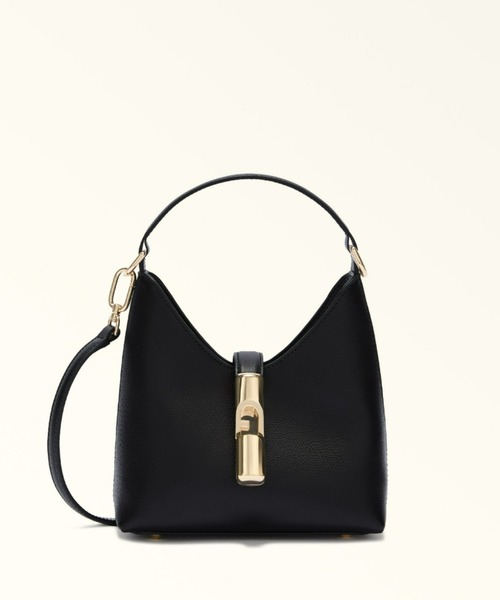 FURLA（フルラ）の「フルラ イリデ ミニホーボーバッグ（ショルダーバッグ・レディース・モカ/ホワイト/ブラック・ONE SIZE）」の2枚目の写真