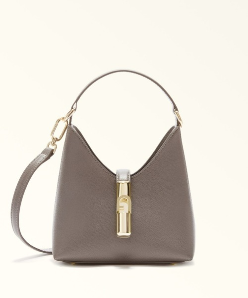 FURLA（フルラ）の「フルラ イリデ ミニホーボーバッグ（ショルダーバッグ・レディース・モカ/ホワイト/ブラック・ONE SIZE）」の3枚目の写真