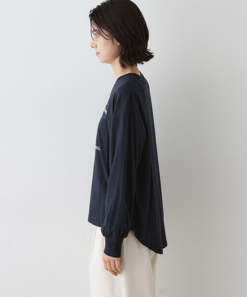 Dessin(デッサン)の「【洗える】メッセージロゴロングスリーブTシャツ(Tシャツ/カットソー・レディース・ホワイト系/ライトグリーン/ネイビー・01/02/03)」の19枚目の写真