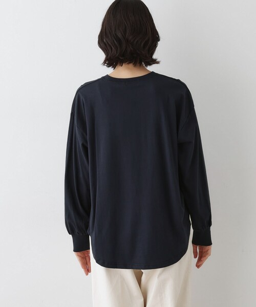 Dessin(デッサン)の「【洗える】メッセージロゴロングスリーブTシャツ(Tシャツ/カットソー・レディース・ホワイト系/ライトグリーン/ネイビー・01/02/03)」の18枚目の写真