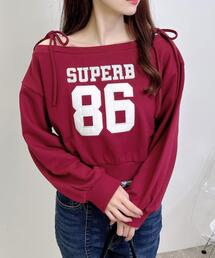 INGNI | オフショル肩リボンナンバリングスウェットトップス(スウェット)