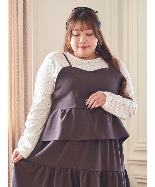 Re-J&SUPURE(リジェイアンドスプル)の「【大きいサイズ】【Kannaコラボ】小花柄プルオーバー(Tシャツ/カットソー・レディース・ブラウン/オフホワイト・XX-LARGE/XXX-LARGE/XXXX-LARGE)」の18枚目の写真