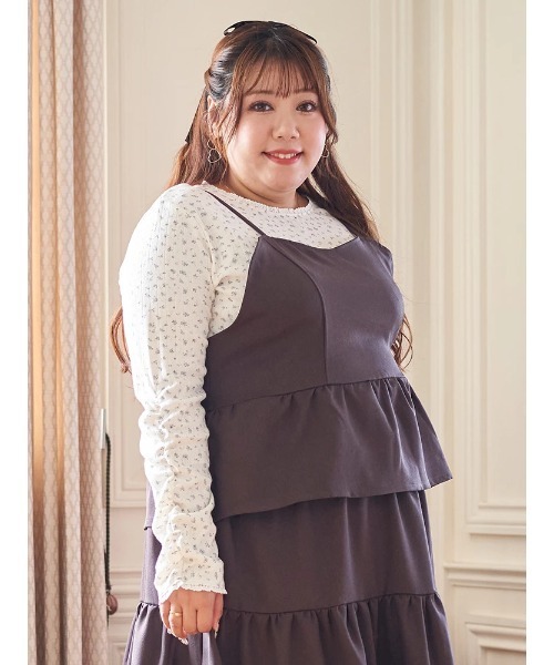 Re-J&SUPURE(リジェイアンドスプル)の「【大きいサイズ】【Kannaコラボ】小花柄プルオーバー(Tシャツ/カットソー・レディース・ブラウン/オフホワイト・XX-LARGE/XXX-LARGE/XXXX-LARGE)」の19枚目の写真