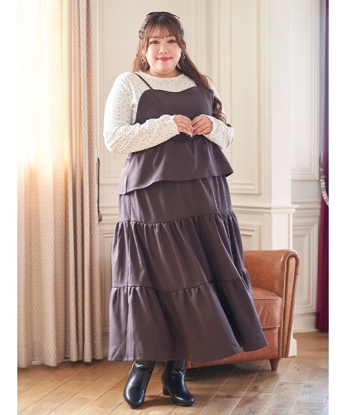 Re-J&SUPURE(リジェイアンドスプル)の「【大きいサイズ】【Kannaコラボ】小花柄プルオーバー(Tシャツ/カットソー・レディース・ブラウン/オフホワイト・XX-LARGE/XXX-LARGE/XXXX-LARGE)」の22枚目の写真