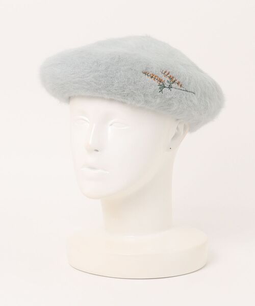 SUPER HAKKA（スーパーハッカ）の「フラワーワンポイント刺繍シャギーベレー帽（ハンチング/ベレー帽・レディース・グレー/ブラック/ベージュ/ネイビー・FREE）」の3枚目の写真
