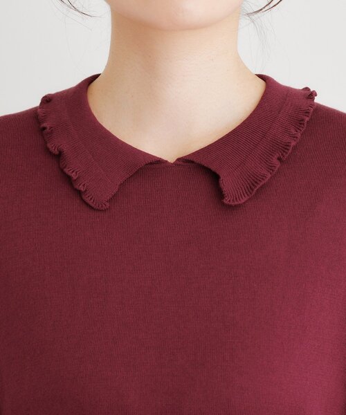 セール】【シーウール】フリルカラーニットプルオーバー（ニット