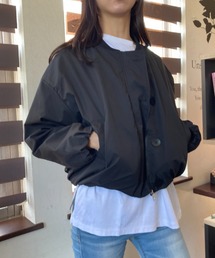 シンプルデザイン ワイドシルエットブルゾン