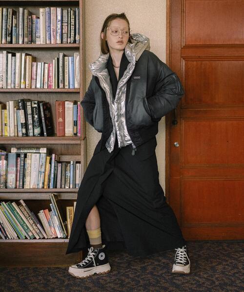 CONVERSE TOKYO(コンバーストウキョウ)の「【HL】SPRAY DYED MA-1 JACKET(MA-1・レディース・ブラック/カーキ/ピンク・FREE)」の5枚目の写真