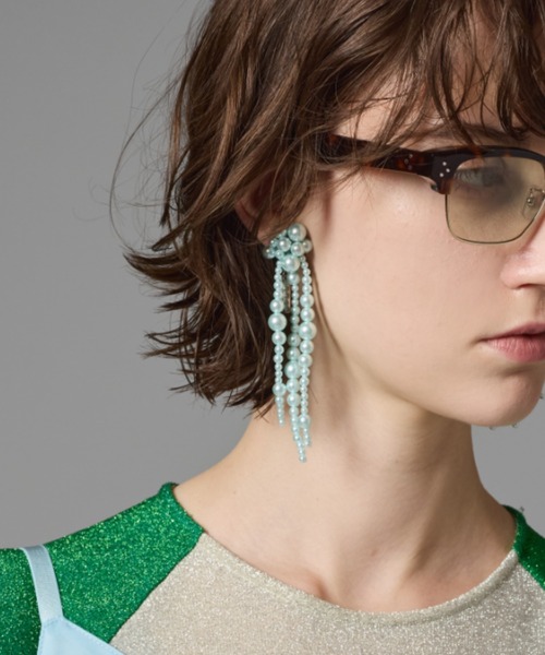 NON TOKYO（ノントーキョー）の「NON TOKYO/ノントーキョー/フリンジパールイヤリング（イヤリング・レディース・ピンク/イエロー/ブルー・F）」の2枚目の写真