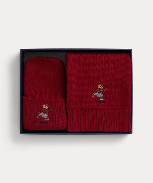 POLO RALPH LAUREN CHILDRENSWEAR(ポロ ラルフ ローレン チルドレンズウェア)の「Polo ベア コットン ハット & マフラー セット(ニットキャップ/ビーニー・キッズ・レッド・L/XL/S/M)」の2枚目の写真