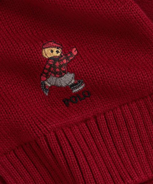 POLO RALPH LAUREN CHILDRENSWEAR(ポロ ラルフ ローレン チルドレンズウェア)の「Polo ベア コットン ハット & マフラー セット(ニットキャップ/ビーニー・キッズ・レッド・L/XL/S/M)」の3枚目の写真