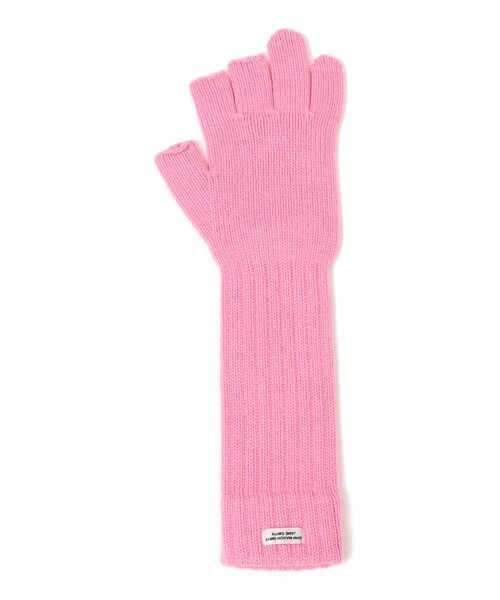 JANESMITH（ジェーンスミス）の「JANE SMITH:5G 3フィンガーレス ニットグローブ（手袋・レディース・ブラウン/ピンク・ONE SIZE）」の3枚目の写真