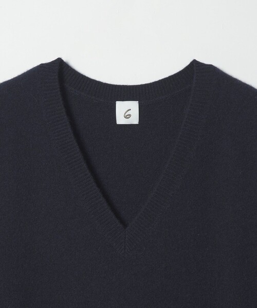 6（ロク）の「＜6(ROKU)＞ウール アルパカ ベスト（ベスト・レディース・ナチュラル/ネイビー・FREE）」の6枚目の写真