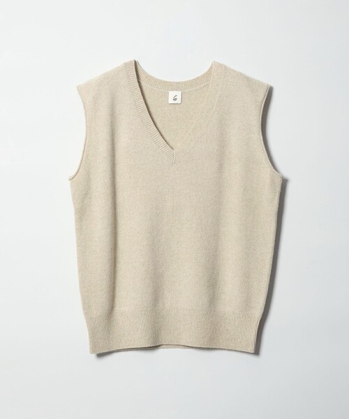 6（ロク）の「＜6(ROKU)＞ウール アルパカ ベスト（ベスト・レディース・ナチュラル/ネイビー・FREE）」の13枚目の写真