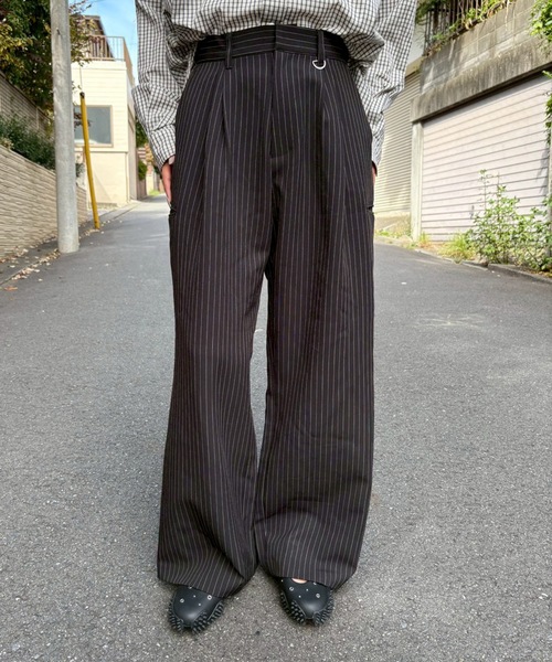 AUREN(オーレン)の「【ユニセックス】サイドポケットルーズパンツ ワイドパンツ/トレンド/脚長効果/ハイウエスト(スラックス・メンズ・ブラック系その他/ブラック/グレー系その他・LARGE/SMALL/MEDIUM)」の1枚目の写真