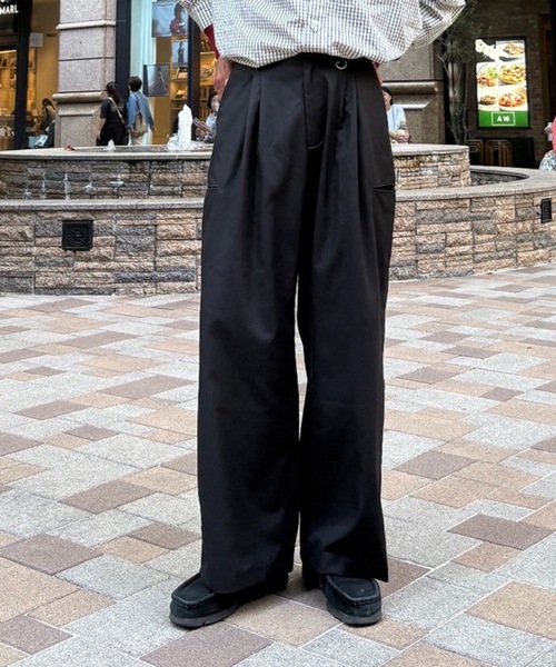 AUREN(オーレン)の「【ユニセックス】サイドポケットルーズパンツ ワイドパンツ/トレンド/脚長効果/ハイウエスト(スラックス・メンズ・ブラック系その他/ブラック/グレー系その他・LARGE/SMALL/MEDIUM)」の2枚目の写真