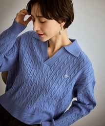 BEVERLY HILLS POLO CLUB | 【BEVERLYHILLS POLO CLUB・新色追加】ケーブル編みクロップドスキッパーニット(ニット/セーター)