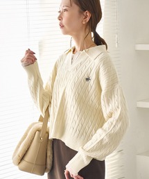 BEVERLY HILLS POLO CLUB | 【BEVERLYHILLS POLO CLUB・新色追加】ケーブル編みクロップドスキッパーニット(ニット/セーター)