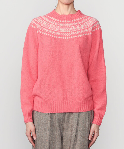 Morris & Sons(モリスアンドサンズ)の「MORRIS & SONS | ジーロンラム ノルディックセーター WOMEN(ニット/セーター・レディース・ピンク系その他/イエロー系その他・F)」の7枚目の写真