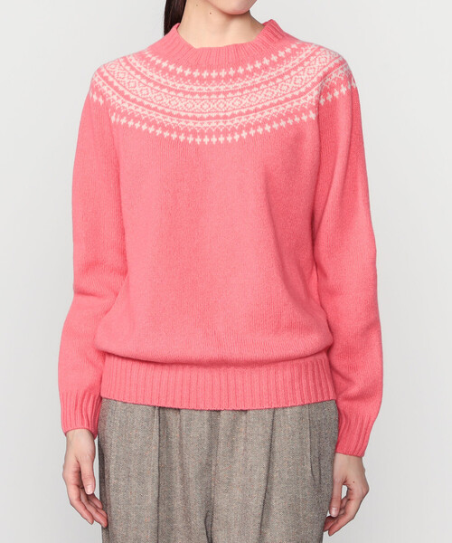 Morris & Sons(モリスアンドサンズ)の「MORRIS & SONS | ジーロンラム ノルディックセーター WOMEN(ニット/セーター・レディース・ピンク系その他/イエロー系その他・F)」の8枚目の写真