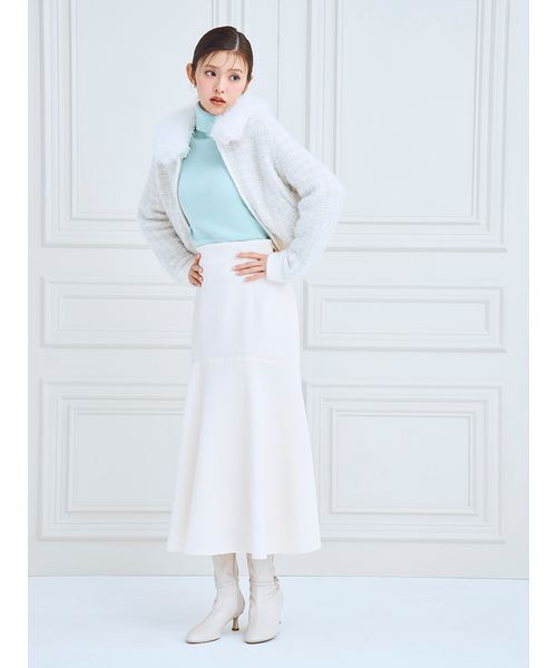 CELFORD（セルフォード）の「ふくれジャガードマーメイドスカート（スカート・レディース・モカ/アイボリー・36/38）」の2枚目の写真