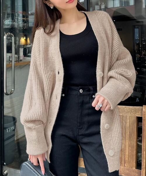 岡部あゆみさんコラボ ］ローゲージニットカーディガン（カーディガン