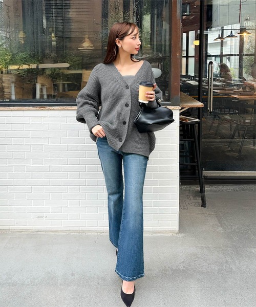 岡部あゆみさんコラボ ］ローゲージニットカーディガン（カーディガン