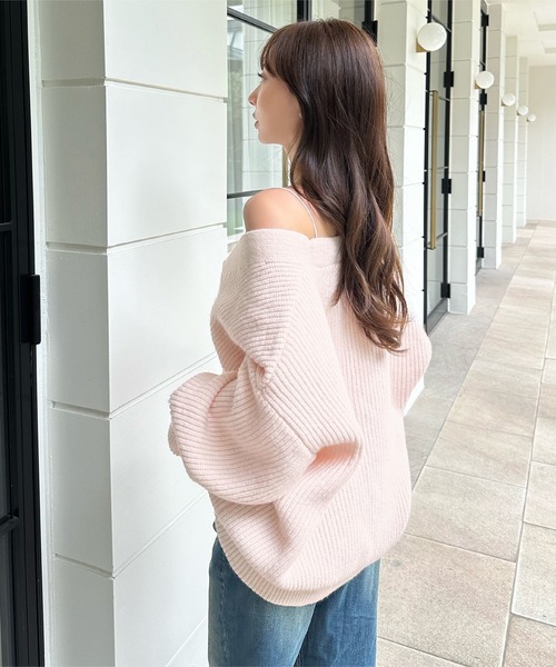 KOBE LETTUCE（コウベレタス）の「[ 岡部あゆみさんコラボ ］ローゲージニットカーディガン（カーディガン/ボレロ・レディース・ブルー/チャコール/オフホワイト/ピンク/ベージュ・M）」の22枚目の写真