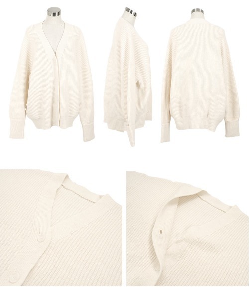 KOBE LETTUCE（コウベレタス）の「[ 岡部あゆみさんコラボ ］ローゲージニットカーディガン（カーディガン/ボレロ・レディース・ブルー/チャコール/オフホワイト/ピンク/ベージュ・M）」の8枚目の写真