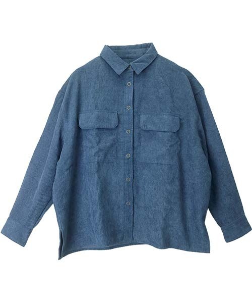 Aletta vita(アレッタビータ)の「コーデュロイフラップポケットシャツ(シャツ/ブラウス・レディース・ダークブルー/ベージュ/カーキブラウン・FREE)」の22枚目の写真